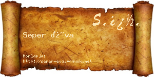 Seper Éva névjegykártya